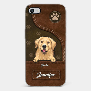 Un chien remue la queue avec son cœur - Coque de téléphone transparente personnalisée pour chien - Cadeau pour les propriétaires d'animaux et les amoureux des animaux