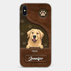 Un chien remue la queue avec son cœur - Coque de téléphone transparente personnalisée pour chien - Cadeau pour les propriétaires d'animaux et les amoureux des animaux