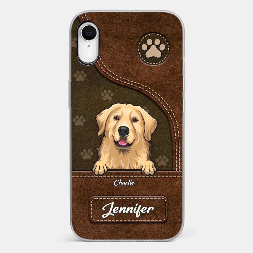 Un chien remue la queue avec son cœur - Coque de téléphone transparente personnalisée pour chien - Cadeau pour les propriétaires d'animaux et les amoureux des animaux