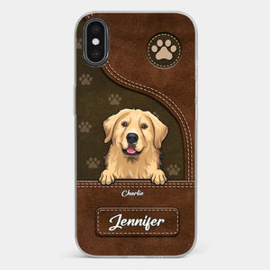 Un chien remue la queue avec son cœur - Coque de téléphone transparente personnalisée pour chien - Cadeau pour les propriétaires d'animaux et les amoureux des animaux