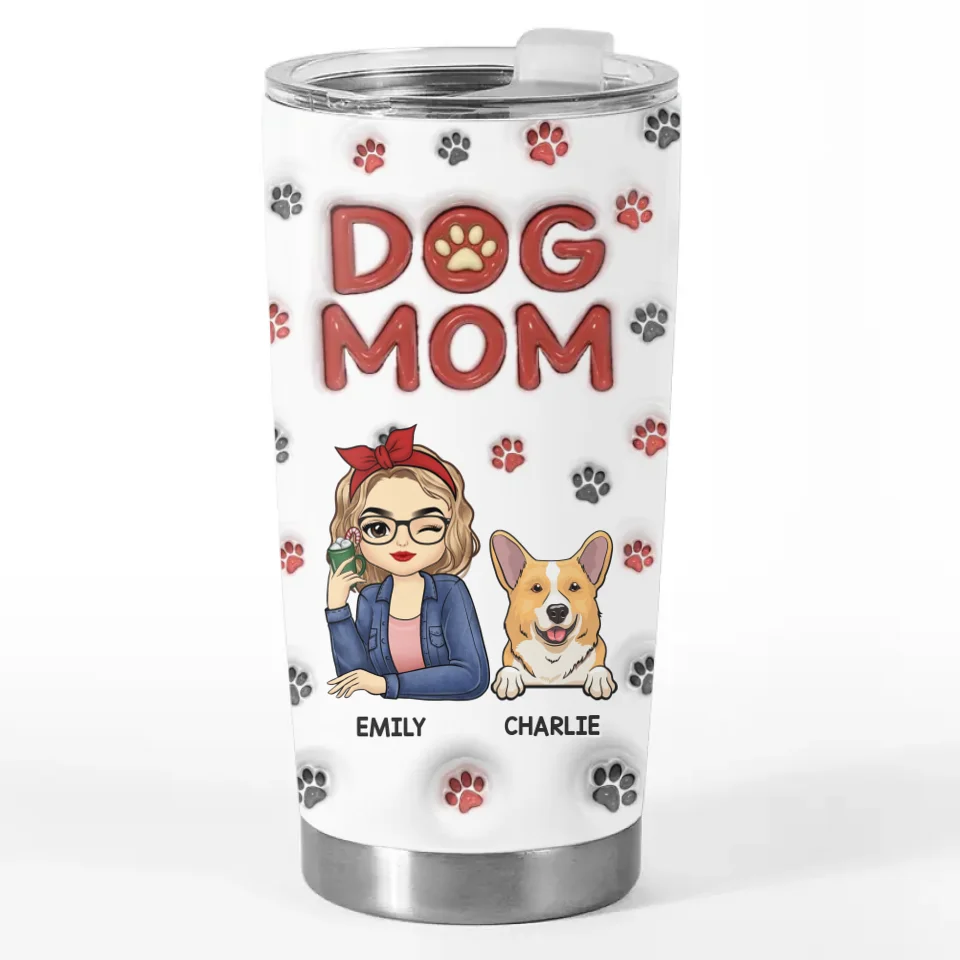 Un morceau de mon cœur - Gobelet personnalisé avec effet gonflable 3D imprimé pour chien et chat - Cadeau pour les propriétaires et les amoureux des animaux