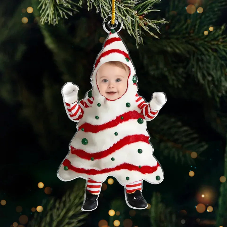 Photo personnalisée du plus petit assistant du Père Noël, le plus mignon de tous - Décoration familiale personnalisée - Forme personnalisée en acrylique - Cadeau de Noël pour bébé, nouveau-né, premier Noël