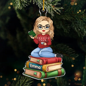 Chaque livre contient un morceau de notre esprit - Ornement personnalisé personnalisé - Forme personnalisée en acrylique - Cadeau de Noël pour les amoureux des livres