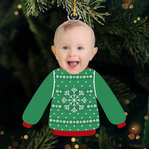 Photo personnalisée Petit Assistant du Père Noël - Décoration personnalisée pour la famille - Acrylique de forme personnalisée - Cadeau de Noël pour bébé, enfant, nouveau-né, premier Noël