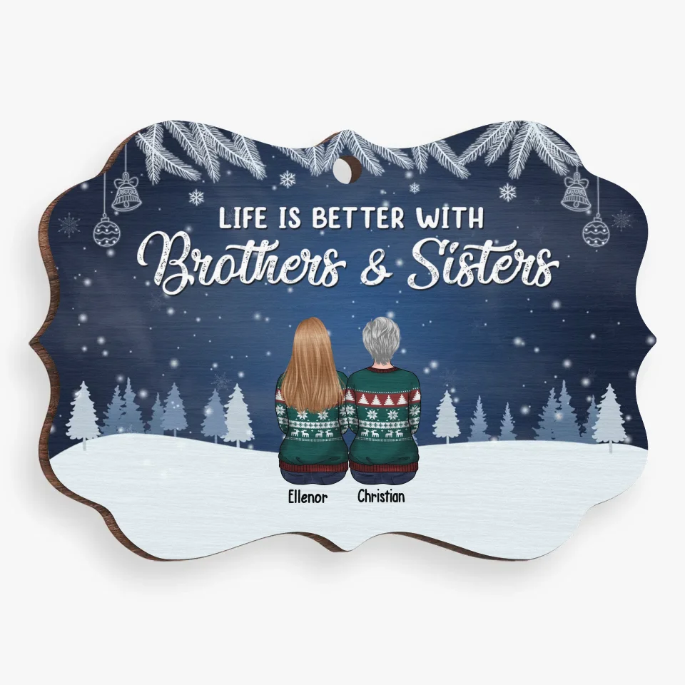 Les frères et sœurs sont aussi proches que les mains et les pieds - Décoration familiale personnalisée - Acrylique, bois, forme Benelux - Cadeau de Noël pour les membres de la famille, les frères et sœurs