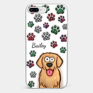 Mes impressions vous suivent partout où vous allez - Coque de téléphone transparente personnalisée avec effet gonflé 3D pour chien et chat - Cadeau pour propriétaires et amoureux des animaux