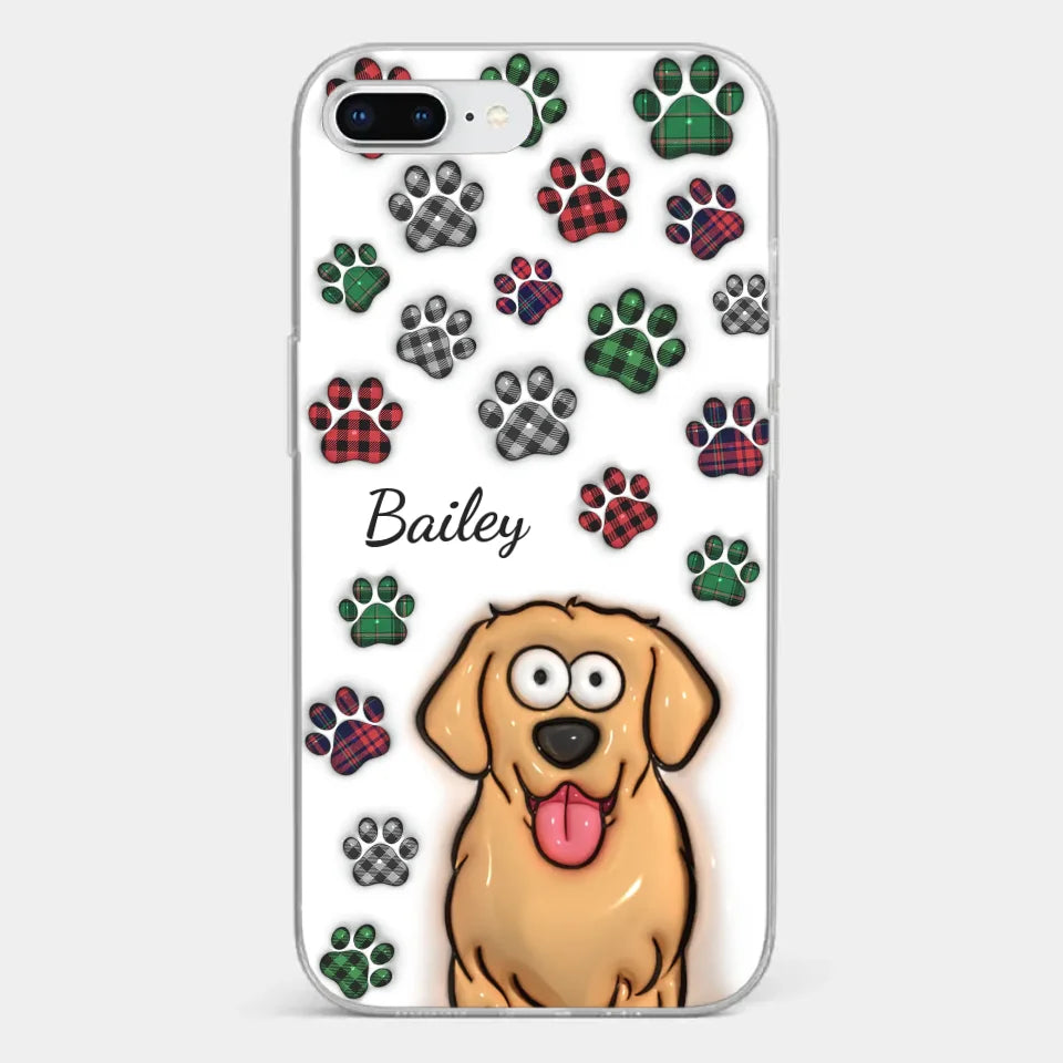 Mes impressions vous suivent partout où vous allez - Coque de téléphone transparente personnalisée avec effet gonflé 3D pour chien et chat - Cadeau pour propriétaires et amoureux des animaux