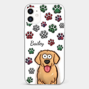 Mes impressions vous suivent partout où vous allez - Coque de téléphone transparente personnalisée avec effet gonflé 3D pour chien et chat - Cadeau pour propriétaires et amoureux des animaux