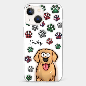 Mes impressions vous suivent partout où vous allez - Coque de téléphone transparente personnalisée avec effet gonflé 3D pour chien et chat - Cadeau pour propriétaires et amoureux des animaux