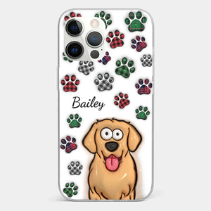 Mes impressions vous suivent partout où vous allez - Coque de téléphone transparente personnalisée avec effet gonflé 3D pour chien et chat - Cadeau pour propriétaires et amoureux des animaux