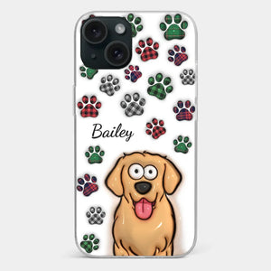 Mes impressions vous suivent partout où vous allez - Coque de téléphone transparente personnalisée avec effet gonflé 3D pour chien et chat - Cadeau pour propriétaires et amoureux des animaux