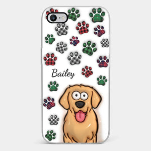Mes impressions vous suivent partout où vous allez - Coque de téléphone transparente personnalisée avec effet gonflé 3D pour chien et chat - Cadeau pour propriétaires et amoureux des animaux