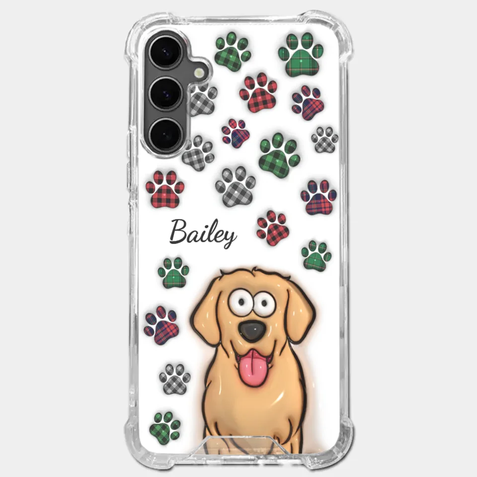Mes impressions vous suivent partout où vous allez - Coque de téléphone transparente personnalisée avec effet gonflé 3D pour chien et chat - Cadeau pour propriétaires et amoureux des animaux