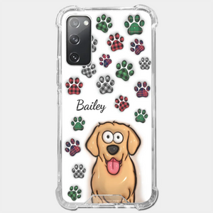 Mes impressions vous suivent partout où vous allez - Coque de téléphone transparente personnalisée avec effet gonflé 3D pour chien et chat - Cadeau pour propriétaires et amoureux des animaux