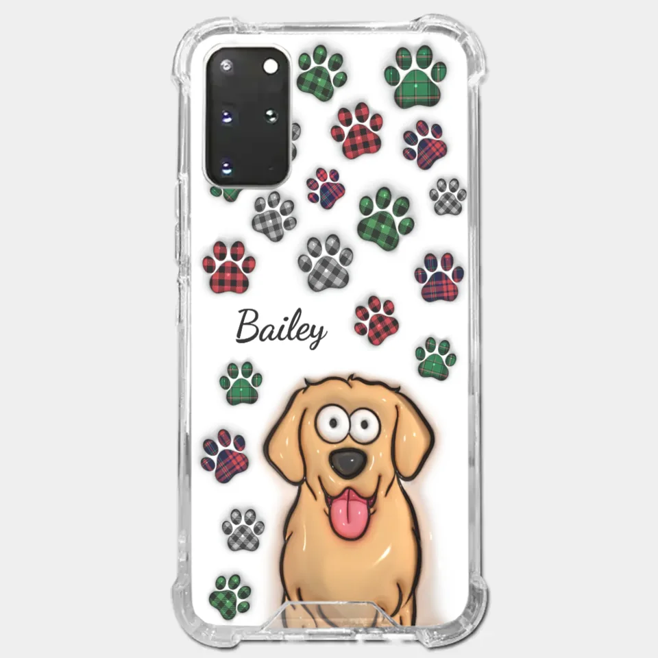 Mes impressions vous suivent partout où vous allez - Coque de téléphone transparente personnalisée avec effet gonflé 3D pour chien et chat - Cadeau pour propriétaires et amoureux des animaux