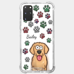 Mes impressions vous suivent partout où vous allez - Coque de téléphone transparente personnalisée avec effet gonflé 3D pour chien et chat - Cadeau pour propriétaires et amoureux des animaux