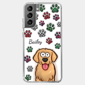Mes impressions vous suivent partout où vous allez - Coque de téléphone transparente personnalisée avec effet gonflé 3D pour chien et chat - Cadeau pour propriétaires et amoureux des animaux