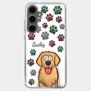 Mes impressions vous suivent partout où vous allez - Coque de téléphone transparente personnalisée avec effet gonflé 3D pour chien et chat - Cadeau pour propriétaires et amoureux des animaux
