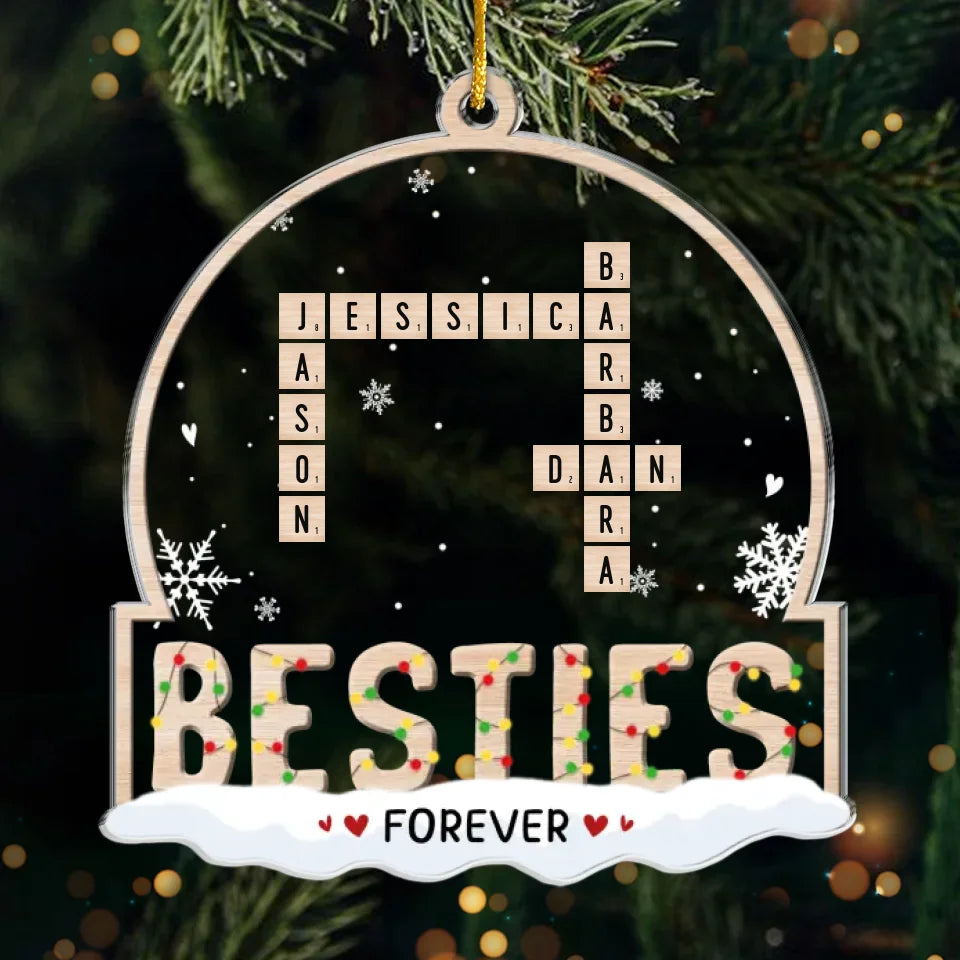 Les meilleures amies sont la famille que nous choisissons pour nous-mêmes - Décoration personnalisée Bestie - Forme personnalisée en acrylique - Cadeau de Noël pour meilleures amies, meilleures amies, sœurs