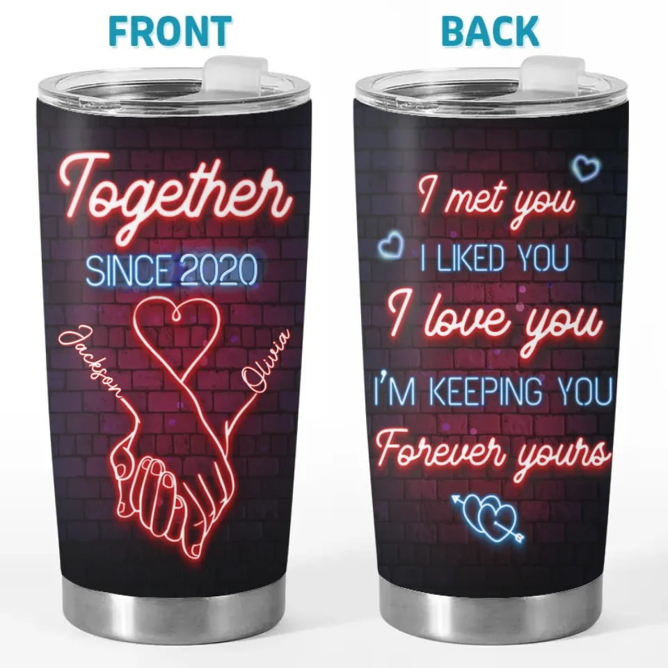 Ensemble, nous avons créé notre amour pour toujours - Verre personnalisé pour couple - Cadeau de Noël pour mari et femme, anniversaire