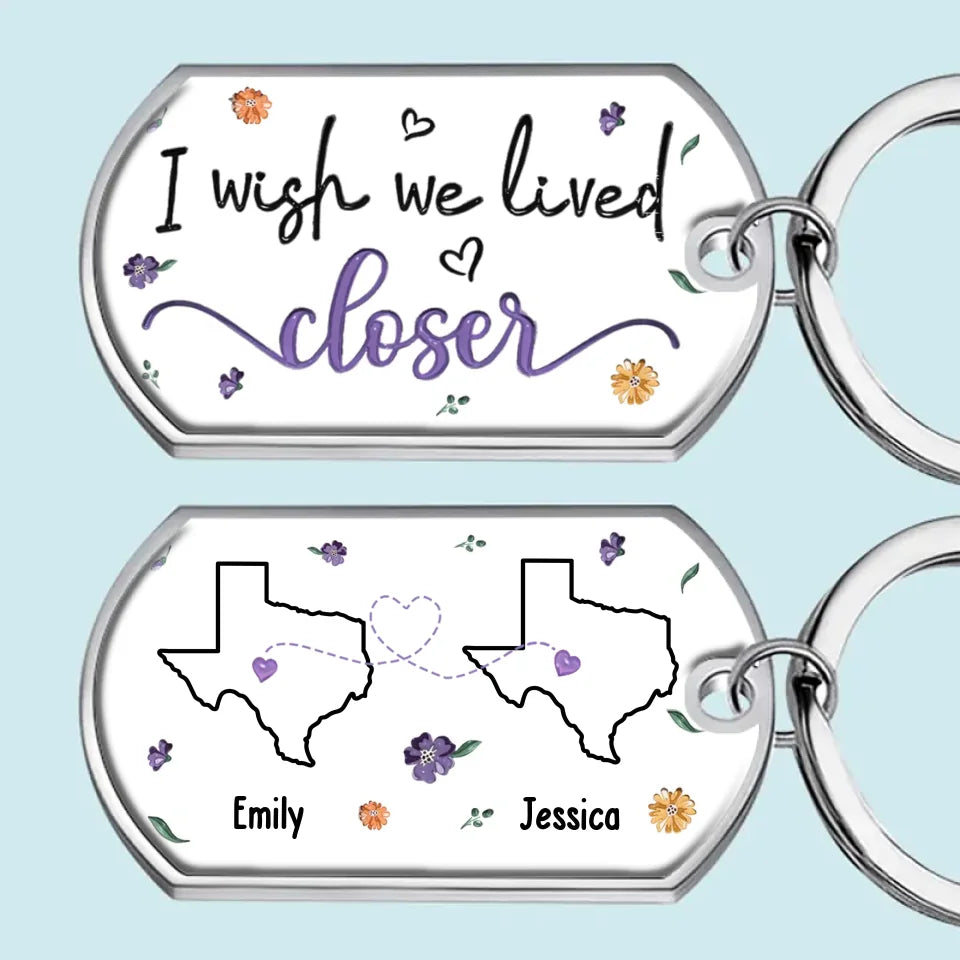 Même si nous sommes loin l'un de l'autre, tu es toujours là dans mon cœur - Porte-clés personnalisé Bestie - Cadeau pour les meilleurs amis, BFF, sœurs