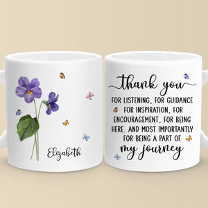 Merci du fond du cœur - Mug personnalisé Bestie - Cadeau de Noël pour meilleures amies, meilleures amies, sœurs