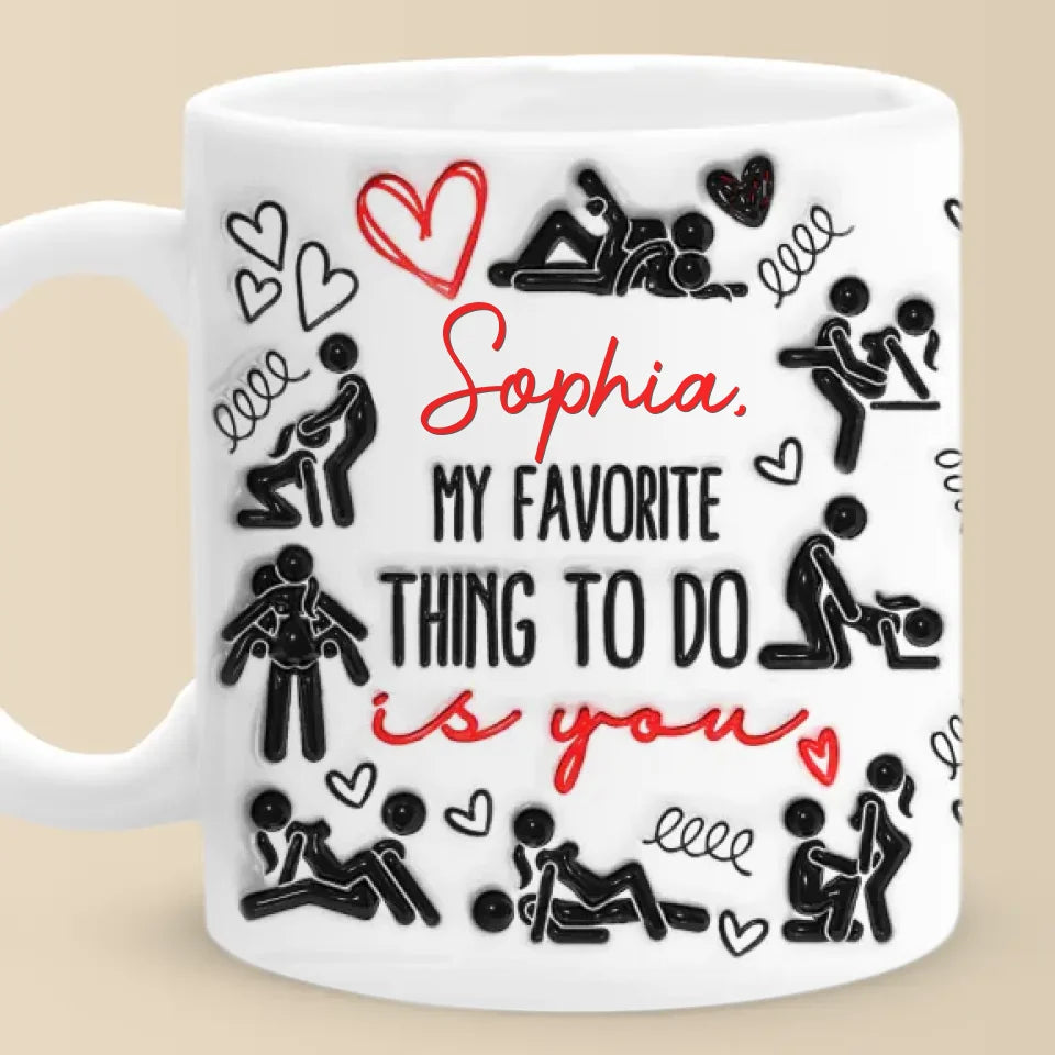 La meilleure partie de ma journée est de la passer avec toi - Mug personnalisé effet gonflé 3D imprimé pour couple - Cadeau de Noël pour mari et femme, anniversaire