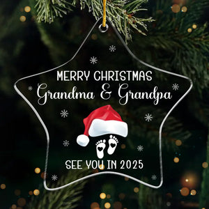 Notre petit miracle - Décoration familiale personnalisée - Acrylique en forme personnalisée - Cadeau de Noël pour les membres de la famille, la grossesse