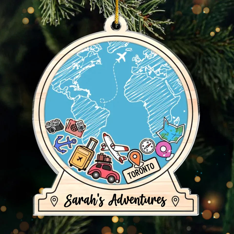 Le voyage lui-même est ma maison - Décoration de voyage personnalisée - Forme personnalisée en acrylique - Cadeau de Noël pour les membres de la famille, cadeau pour les amateurs de voyages d'aventure
