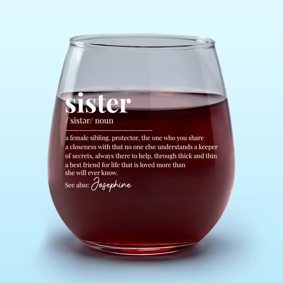 Le bonheur, c'est que ta sœur soit ta meilleure amie - Verre à vin personnalisé Bestie - Cadeau pour meilleures amies, BFF, sœurs