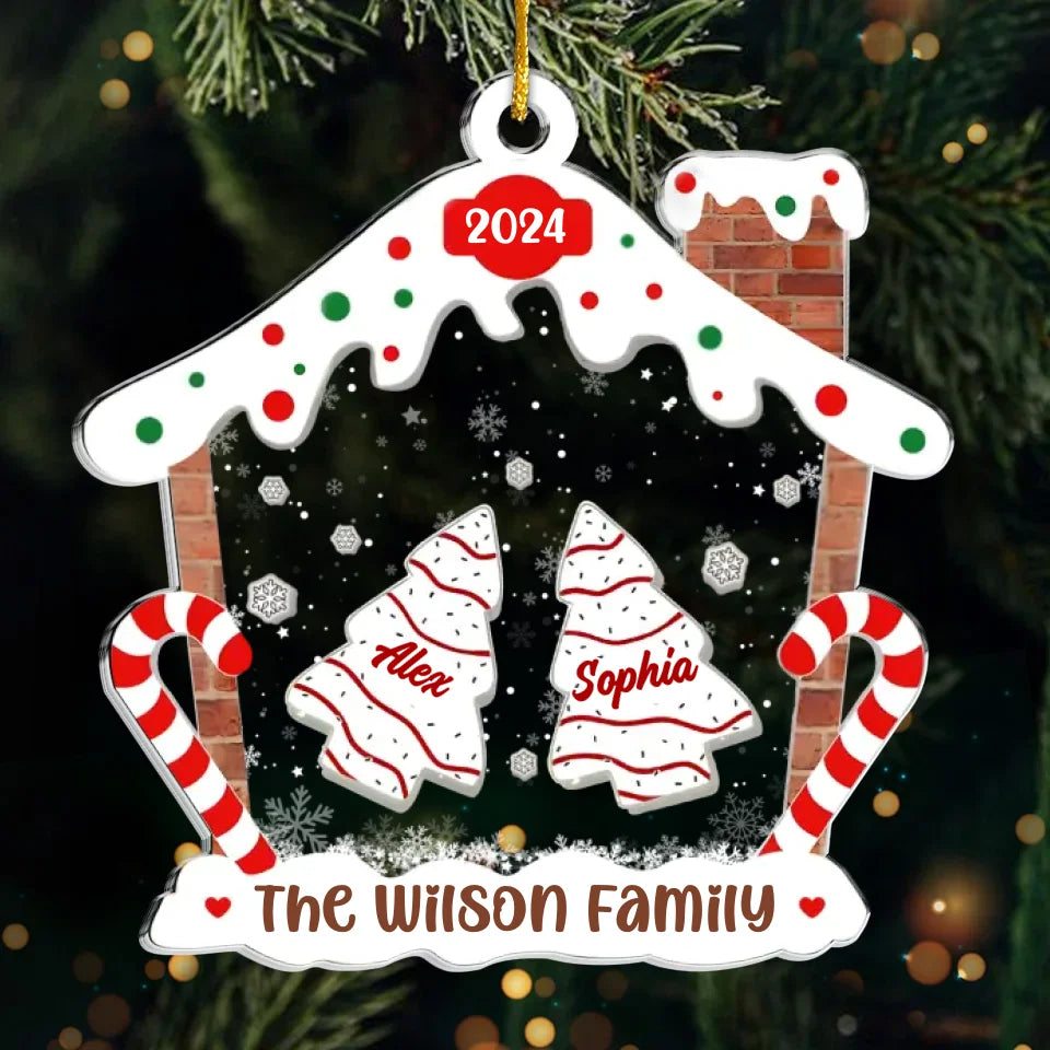 J'adore les fêtes de Noël de ma famille - Décoration personnalisée pour la famille - Forme personnalisée en acrylique - Cadeau de Noël pour les membres de la famille