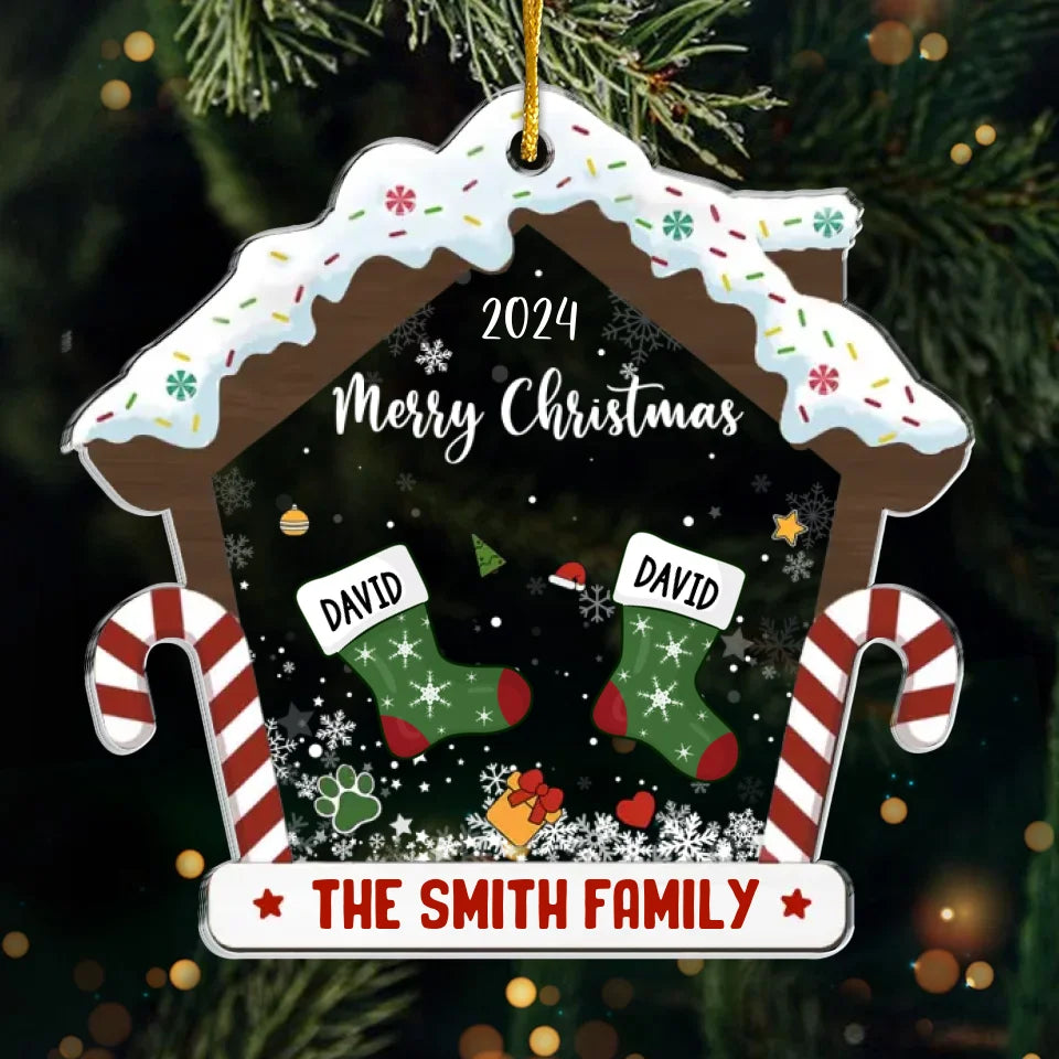 La famille est l'ancre dans les tempêtes de la vie - Ornement personnalisé pour la famille - Forme personnalisée en acrylique - Cadeau de Noël pour les membres de la famille
