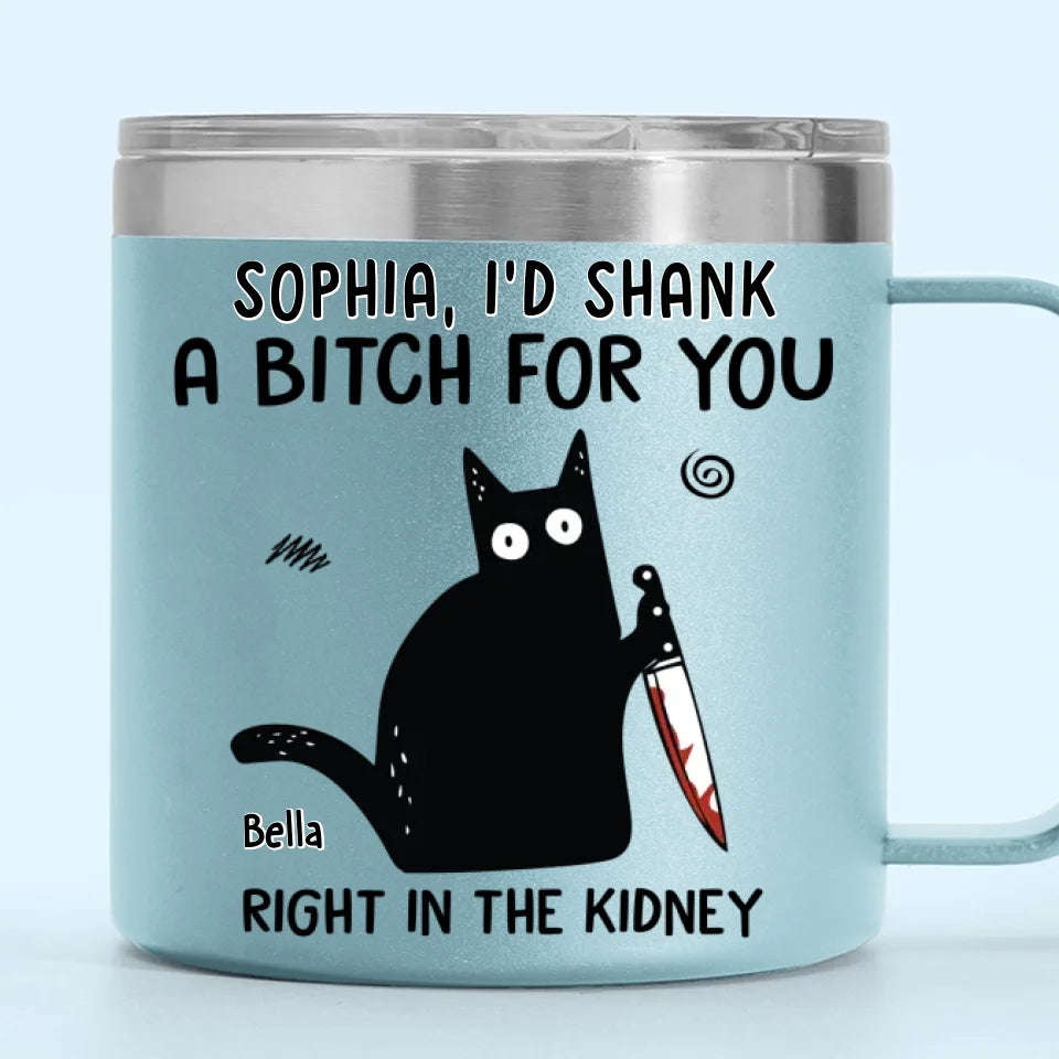 Je te soutiens, quoi qu'il arrive - Gobelet personnalisé en acier inoxydable de 14 oz avec poignée - Cadeau de Noël pour meilleurs amis, sœurs, membres de la famille, collègues