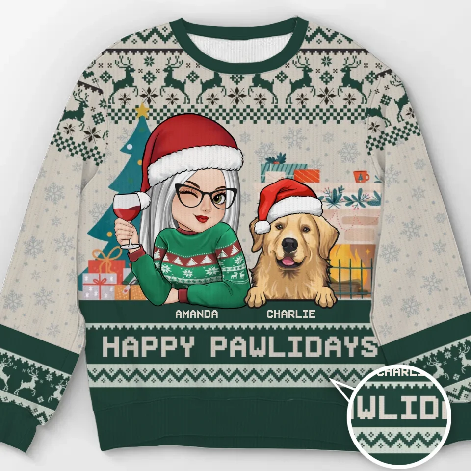 Les animaux de compagnie sont des trésors d'amour enveloppés de fourrure - Sweat-shirt personnalisé pour chien et chat - Pull unisexe en laine - Cadeau de Noël pour propriétaires et amoureux des animaux