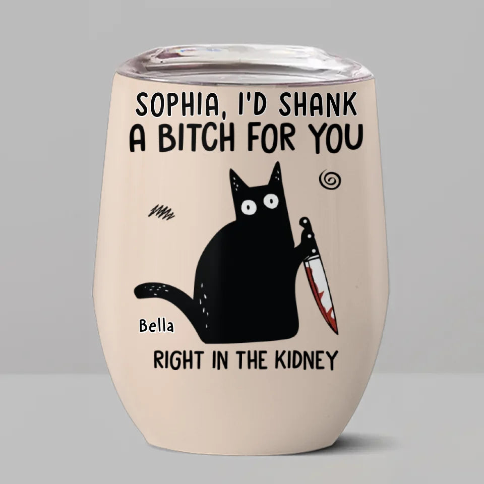 Un coup de poignard au cœur, mais me voici - Verre à vin personnalisé pour ami - Cadeau de Noël pour meilleurs amis, sœurs, membres de la famille, collègues