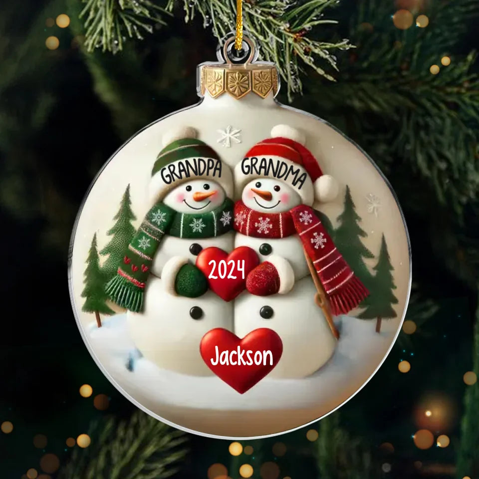 N'oubliez pas ce mois de décembre, que l'amour pèse plus que l'or - Ornement personnalisé familial - Forme personnalisée en acrylique - Cadeau de Noël pour grand-mère, grand-père, petit-enfant
