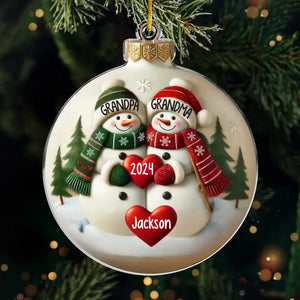 N'oubliez pas ce mois de décembre, que l'amour pèse plus que l'or - Ornement personnalisé familial - Forme personnalisée en acrylique - Cadeau de Noël pour grand-mère, grand-père, petit-enfant
