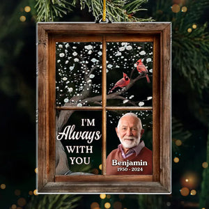 Photo personnalisée Votre amour vit dans nos cœurs - Ornement commémoratif personnalisé personnalisé - Forme personnalisée en acrylique - Cadeau de condoléances, cadeau de Noël pour les membres de la famille