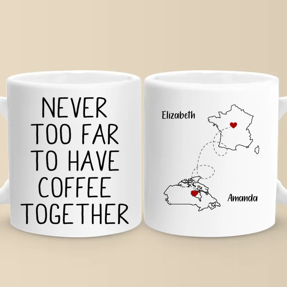 Miles ne peut pas briser le lien que nous partageons - Mug personnalisé Bestie - Cadeau de Noël pour meilleures amies, meilleures amies, sœurs