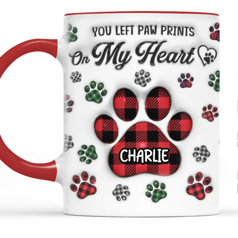 Voici pour les animaux qui ont touché nos cœurs pour toujours - Mug personnalisé commémoratif à effet gonflé 3D imprimé - Cadeau de condoléances, cadeau de Noël pour les propriétaires d'animaux, les amoureux des animaux