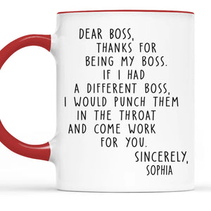 Travaillez dur, riez plus fort - Tasse personnalisée avec accents pour collègues - Cadeau de Noël pour collègues, amis de travail, collègues