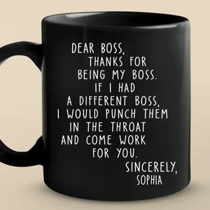 Il n'y a qu'un seul patron - Tasse noire personnalisée pour collègue - Cadeau de Noël pour collègues, amis de travail, collègues