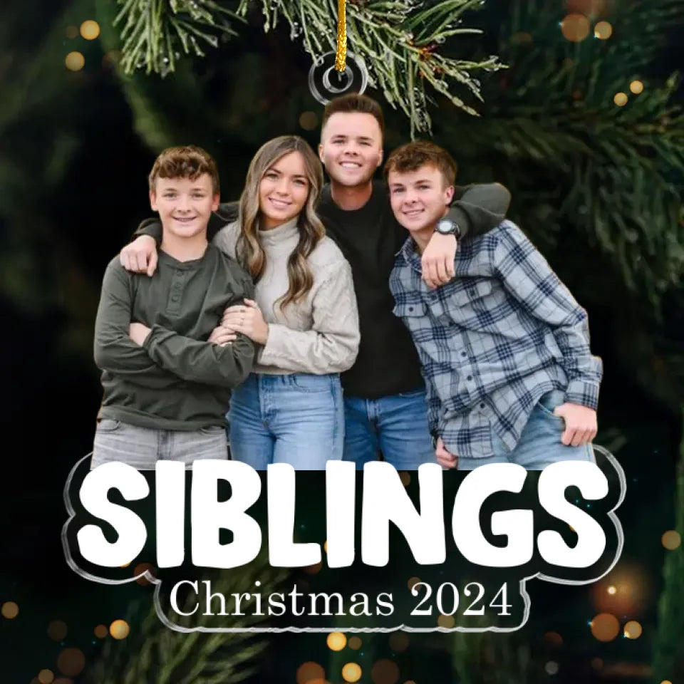 Photo personnalisée, quelle que soit la distance, la famille reste toujours connectée - Décoration personnalisée pour la famille - Forme personnalisée en acrylique - Cadeau de Noël pour les membres de la famille, les frères et sœurs