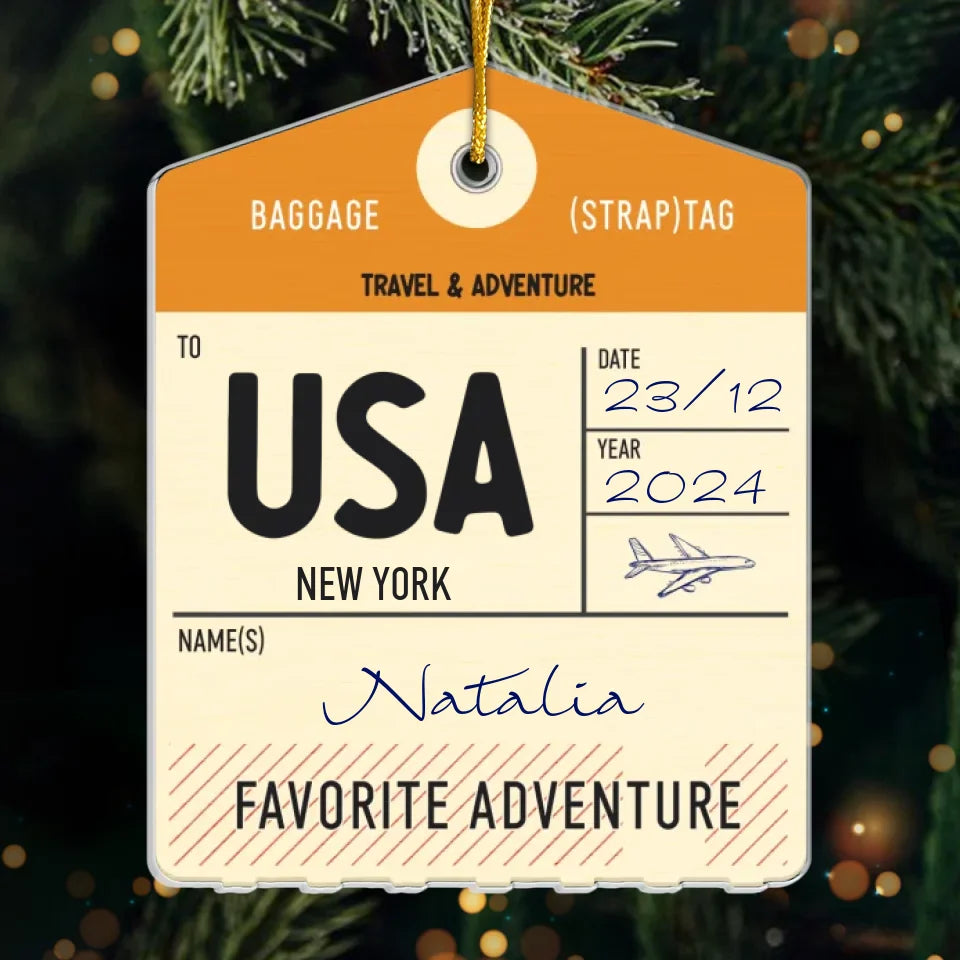 Découvrez le monde et libérez votre âme - Décoration de voyage personnalisée - Forme personnalisée en acrylique - Cadeau de Noël pour les amateurs de voyages d'aventure