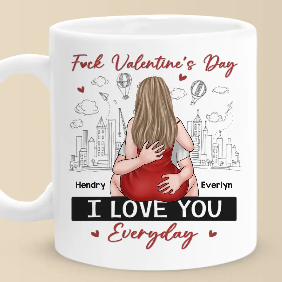 Assieds-toi sur mon visage, je veux dire que je t'aime - Tasse personnalisée pour couple - Cadeau de Saint-Valentin pour mari et femme, anniversaire