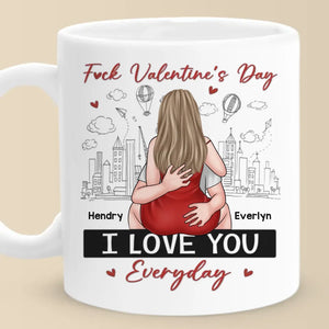 Assieds-toi sur mon visage, je veux dire que je t'aime - Tasse personnalisée pour couple - Cadeau de Saint-Valentin pour mari et femme, anniversaire
