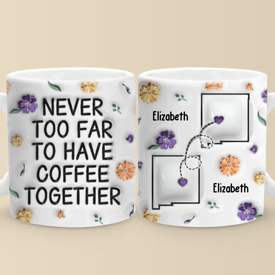Tu me manques plus que les mots ne peuvent le dire - Mug personnalisé 3D à effet gonflé imprimé - Cadeau de Noël pour meilleures amies, meilleures amies, sœurs