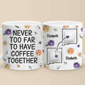 Tu me manques plus que les mots ne peuvent le dire - Mug personnalisé 3D à effet gonflé imprimé - Cadeau de Noël pour meilleures amies, meilleures amies, sœurs