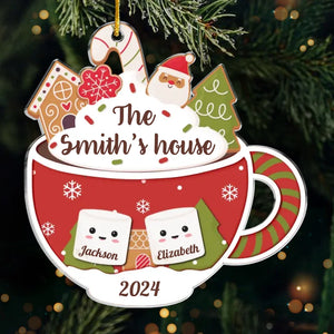 Amour familial - Ornement personnalisé pour la famille - Forme personnalisée en acrylique - Cadeau de Noël pour les membres de la famille