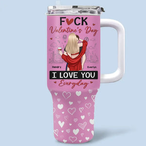 Je t'aime tous les jours - Gobelet personnalisé en acier inoxydable de 113 ml avec poignée - Cadeau de Saint-Valentin pour mari et femme, anniversaire